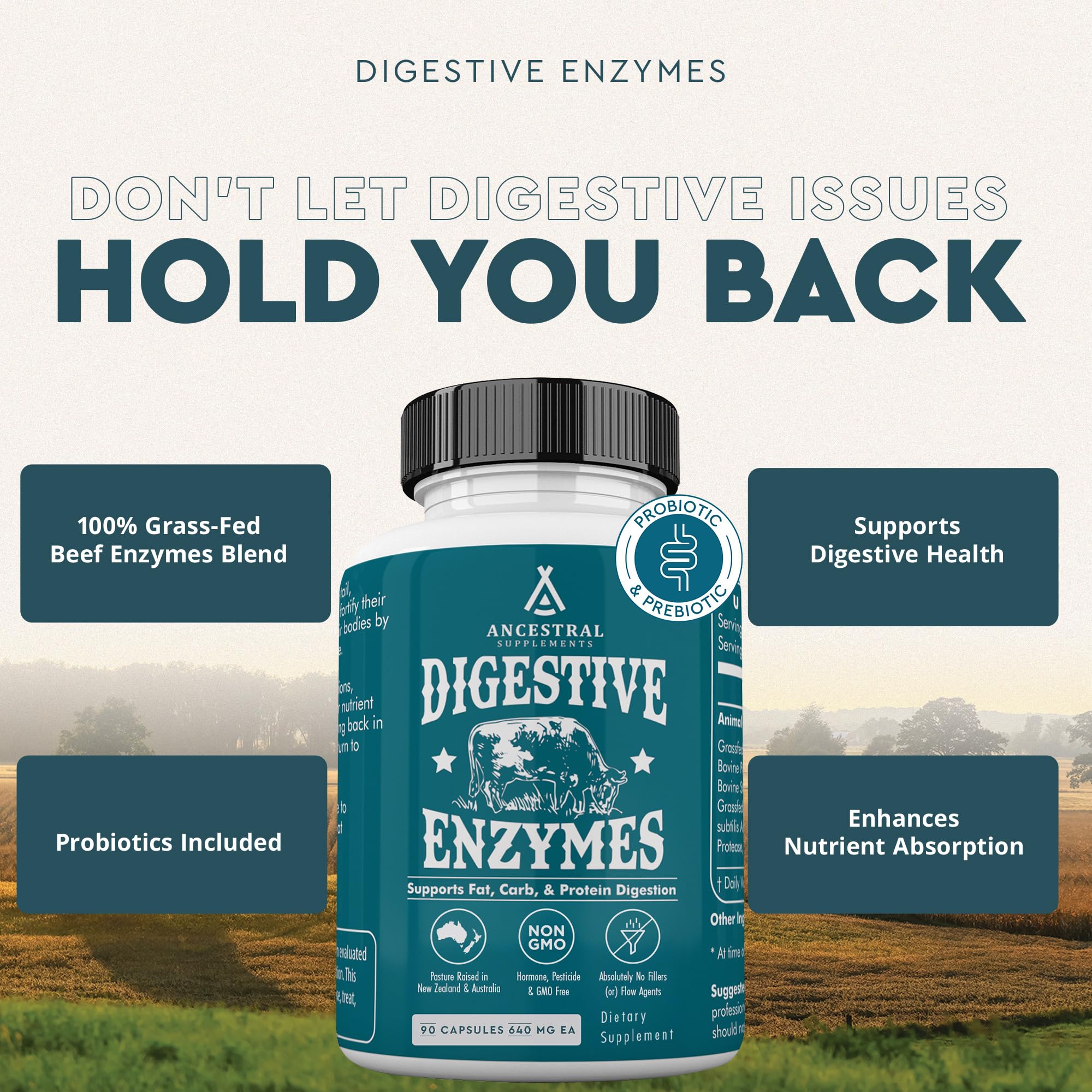 Grass-fed organ blend including kidney, liver and pancreas