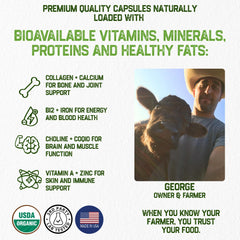 Grassfat beef organ complex packaging and ingredients