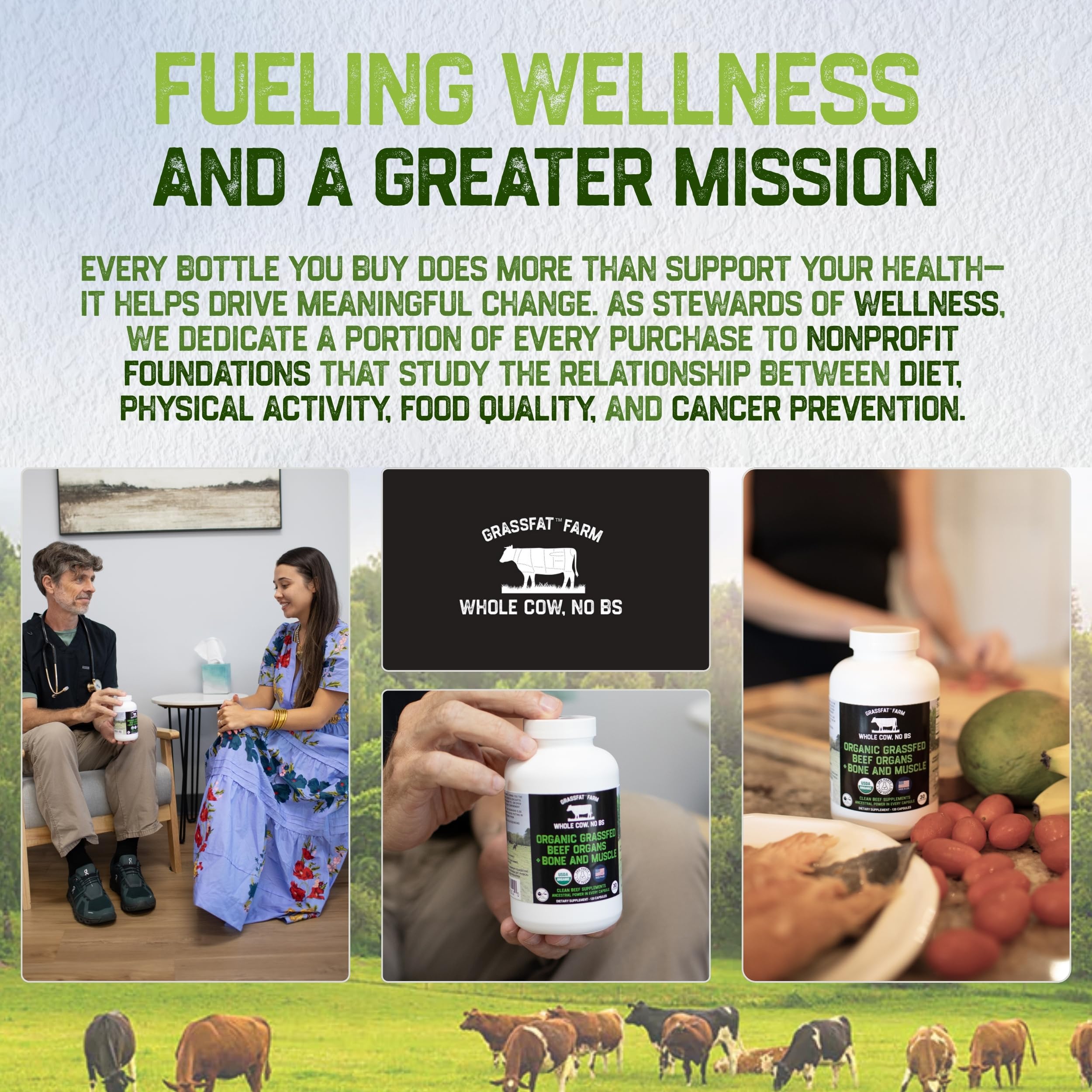 Made in USA branding for Grassfat beef organs supplement