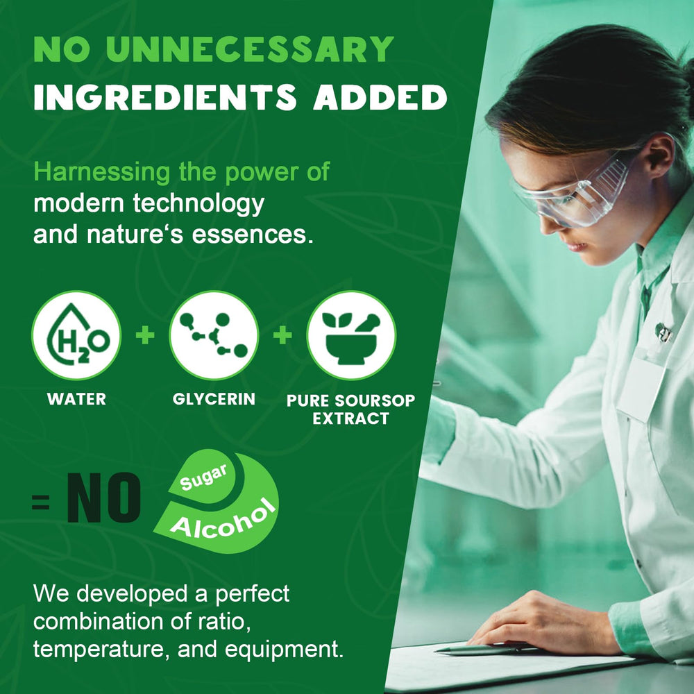 Graviola leaves and fruit extract close-up