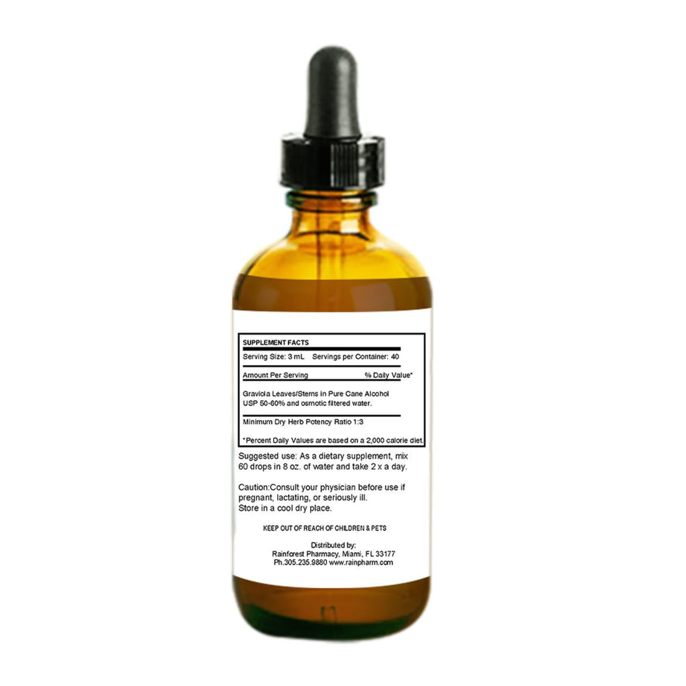 Graviola liquid extract 4 oz bottle close-up