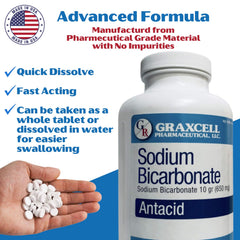 Graxcell Sodium Bicarbonate Tablets before meal scene highlights gentle stomach support