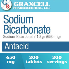 Graxcell Sodium Bicarbonate Tablets dispensing shot demonstrates clear dosage for comfort