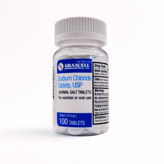 Graxcell 1g sodium chloride tablets bottle label