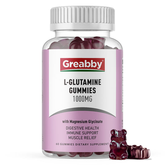 Greabby L-Glutamine 1000mg gummies bottle front view