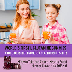 Gluten-free non-GMO vegan L-Glutamine gummies nutrition label