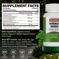 Dosage guide indicating 2 capsules daily for energy