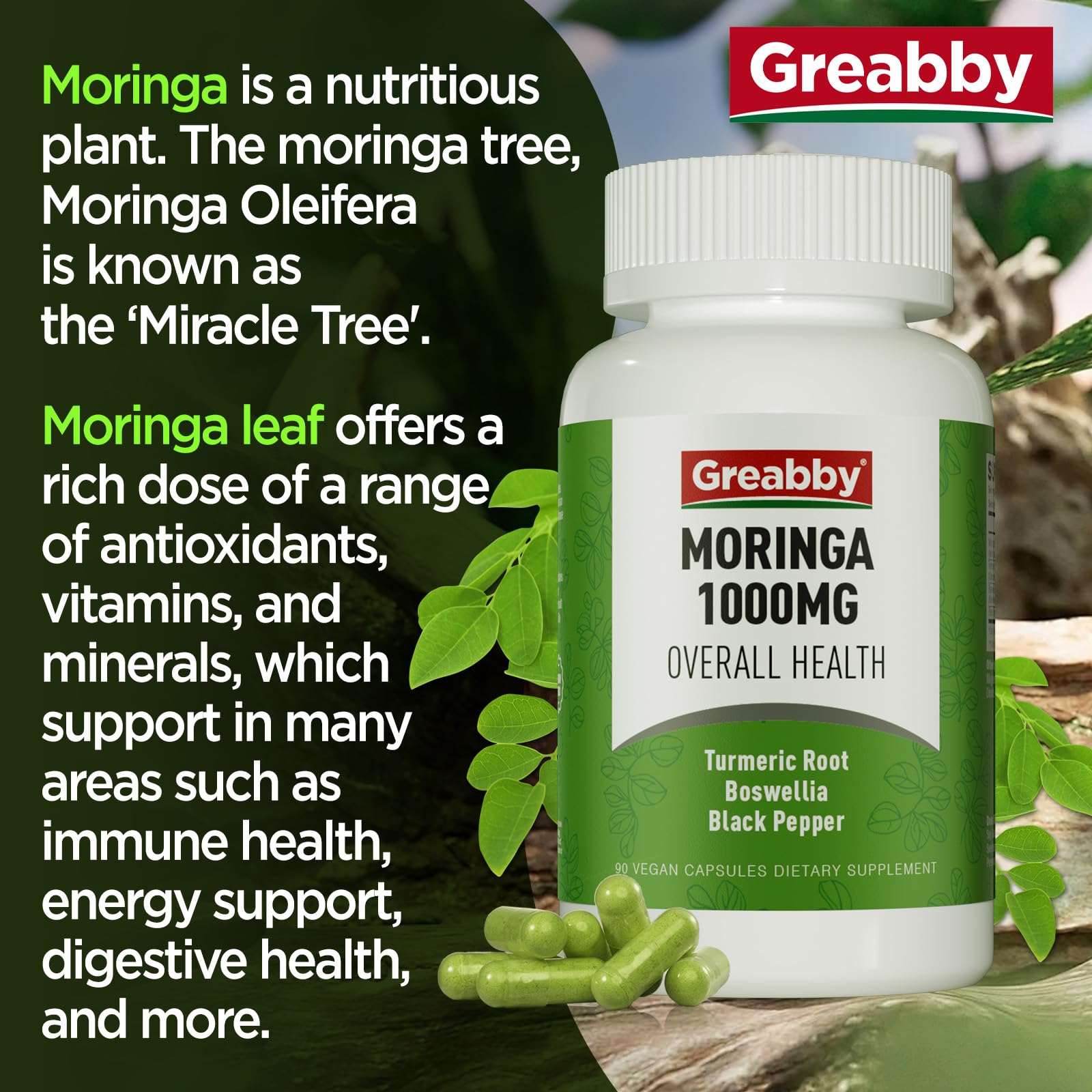 Eco-friendly packaging for GREABBY Moringa Capsules