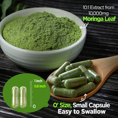 Vegan cellulose capsules bottle of GREABBY Moringa Capsules