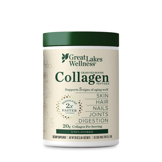 Great Lakes Wellness Collagen Peptides Powder jar front view