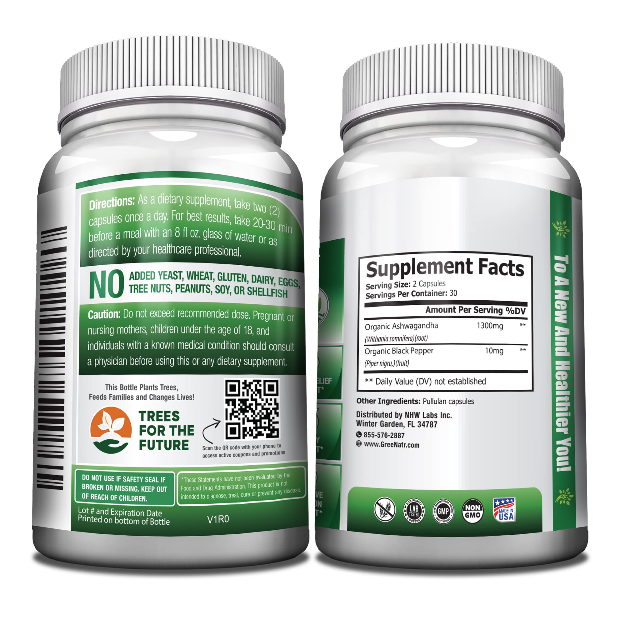 Recommended two capsules per day usage