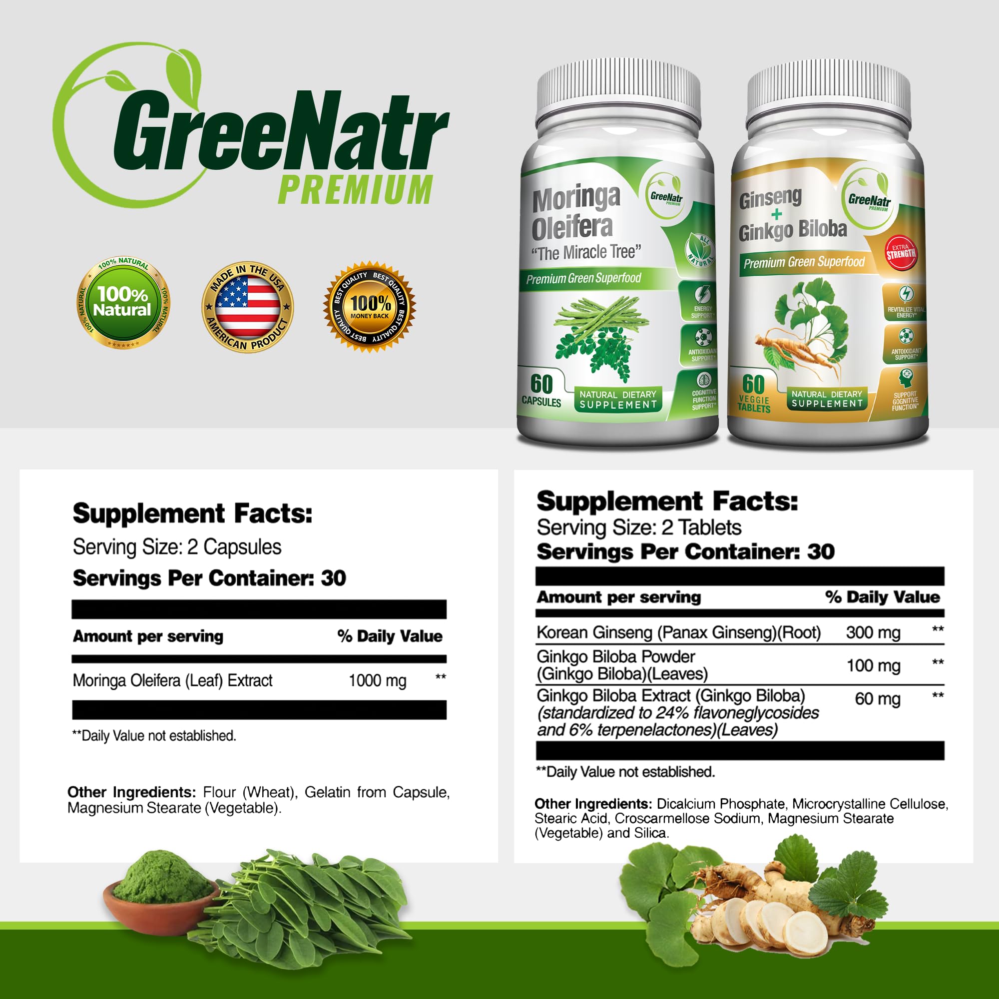 Immune support graphic with Moringa and Ginkgo