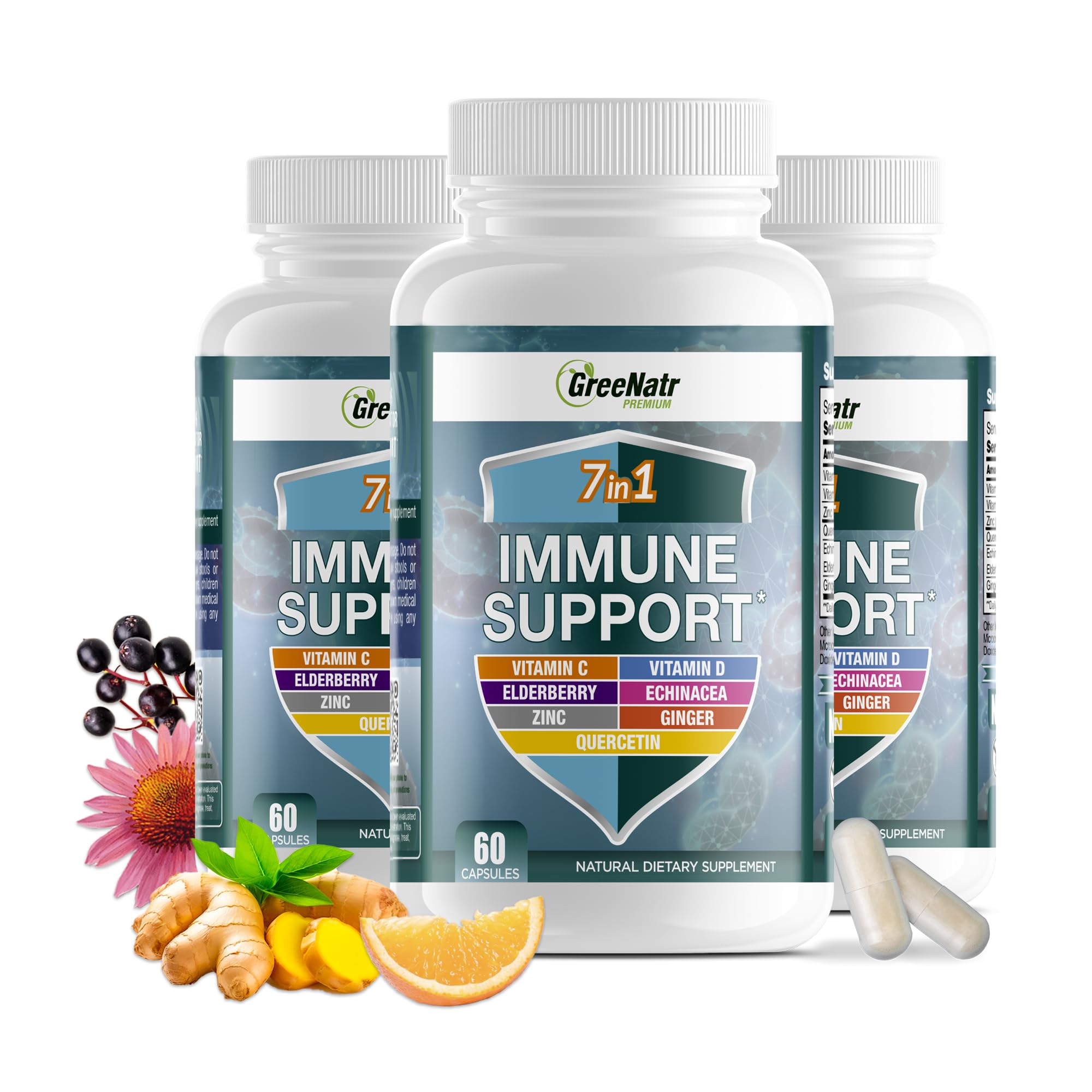 GreeNatr Immune Support bottle label front