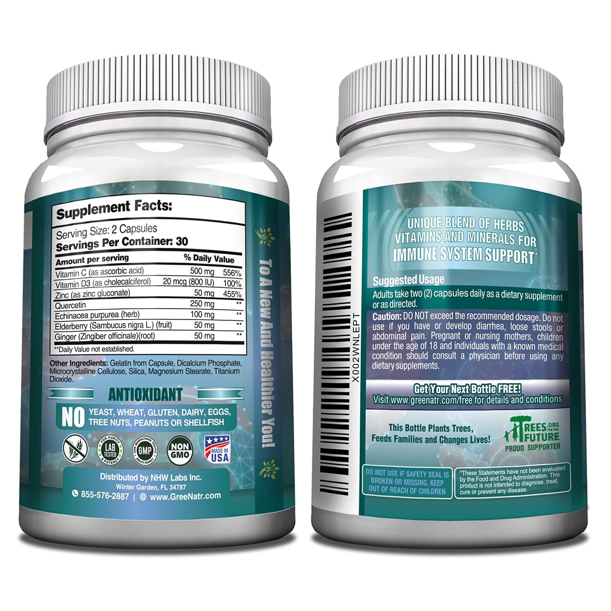 GreeNatr Immune Support packaging and capsules