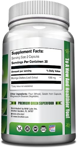 Moringa leaf extract ingredients and vitamins illustration