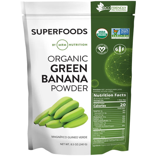 MRM Nutrition Organic Green Banana Powder jar with label