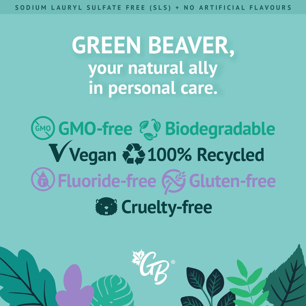 Open tube of Green Beaver Frosty Mint toothpaste