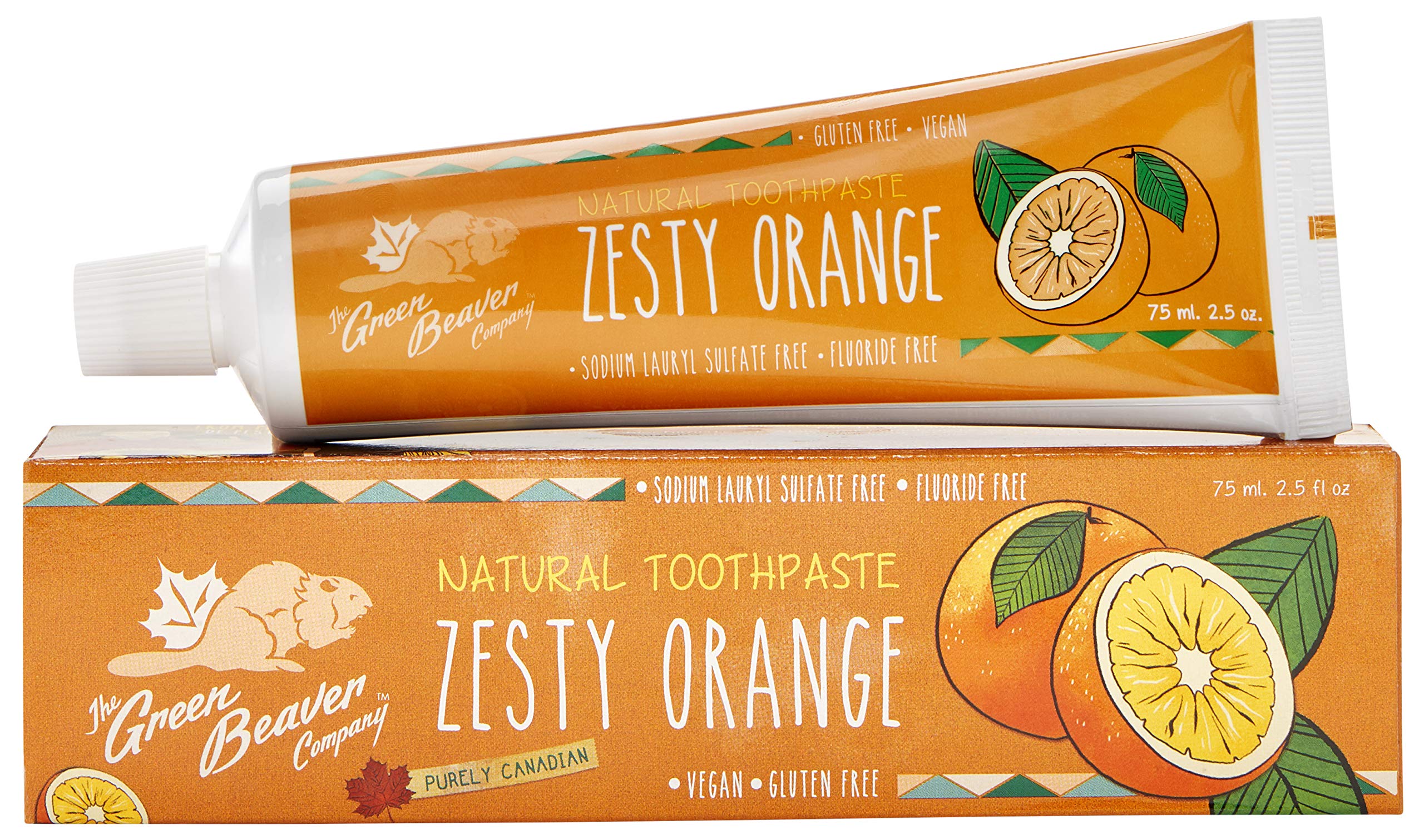 Green Beaver Zesty Orange toothpaste 75ml in a 3-pack