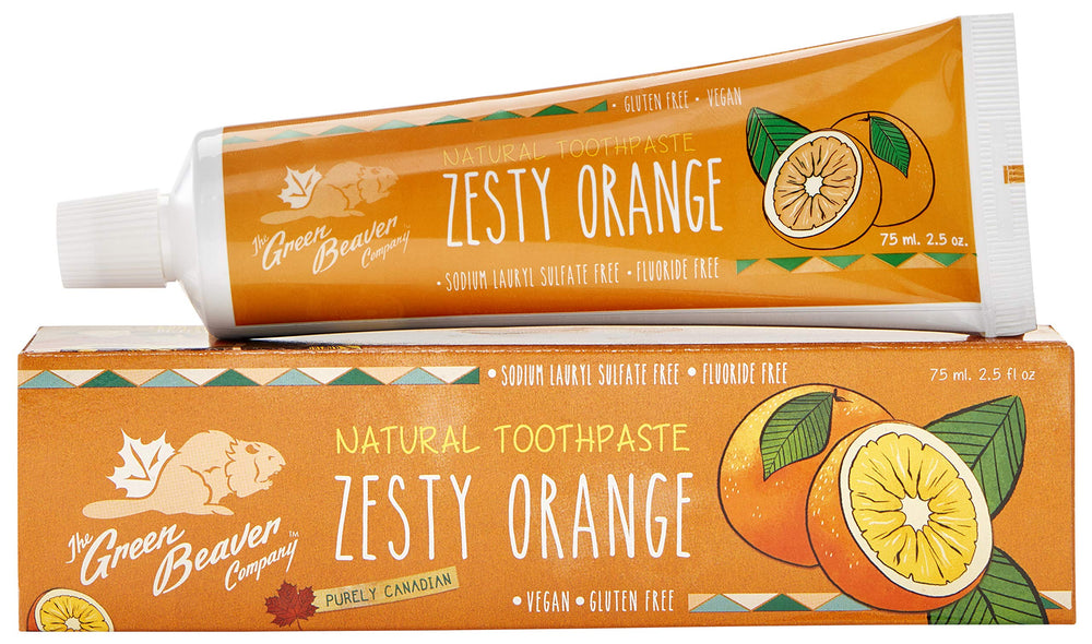 Green Beaver Zesty Orange toothpaste 75ml in a 3-pack
