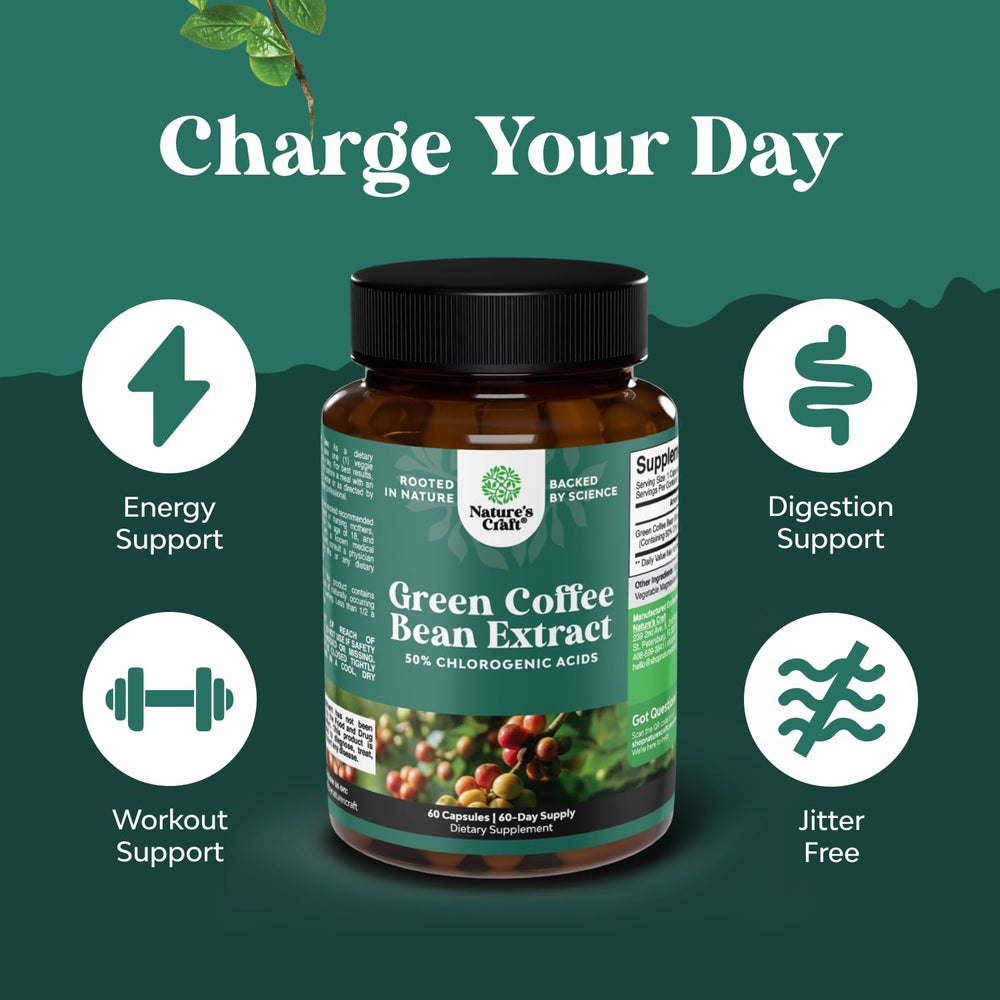 Green coffee bean extract providing energy and focus