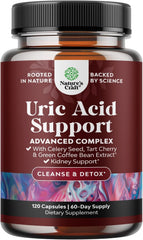Front of bottle highlighting green coffee bean extract uric acid cleanse