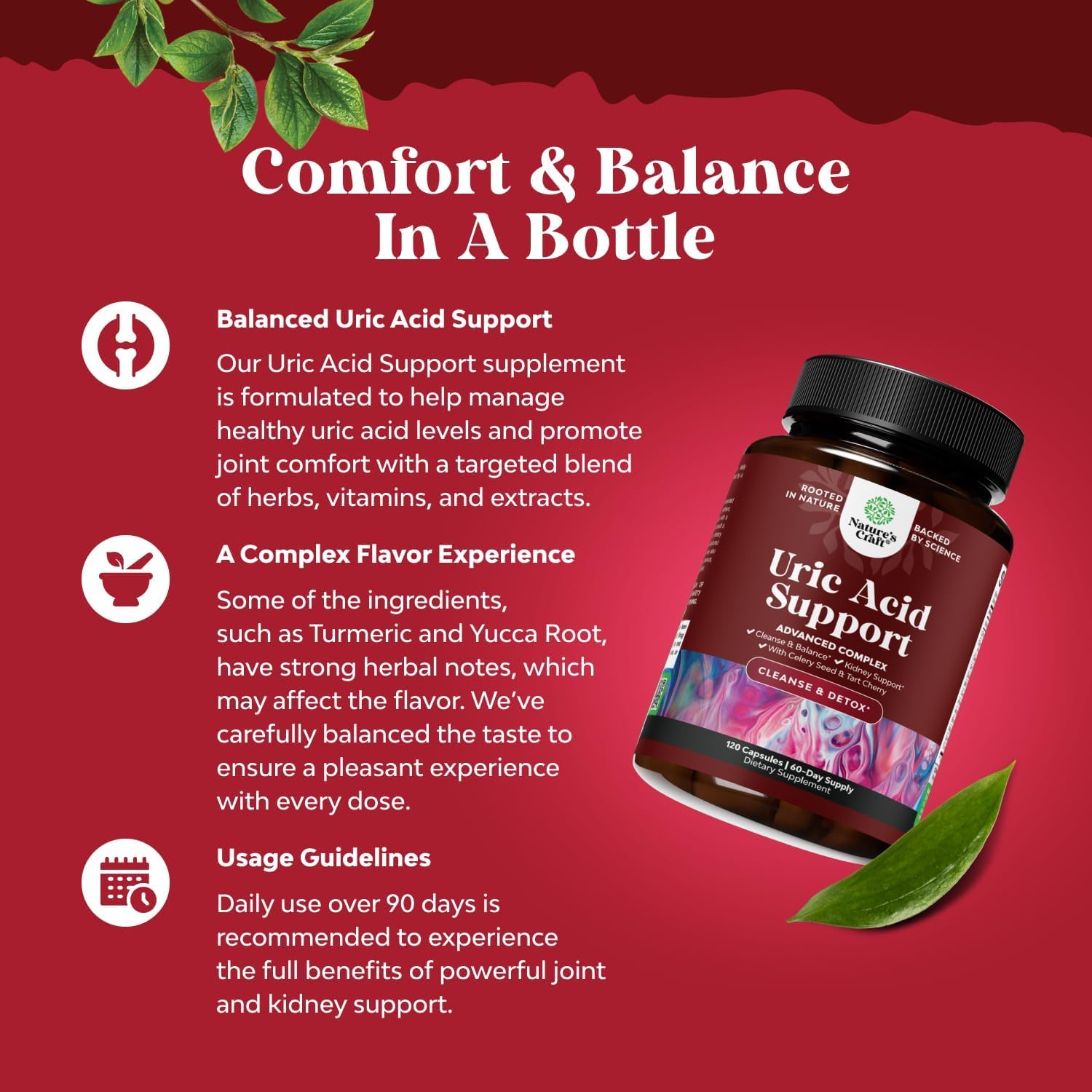 Close-up of uric acid cleanse capsules with green coffee extract