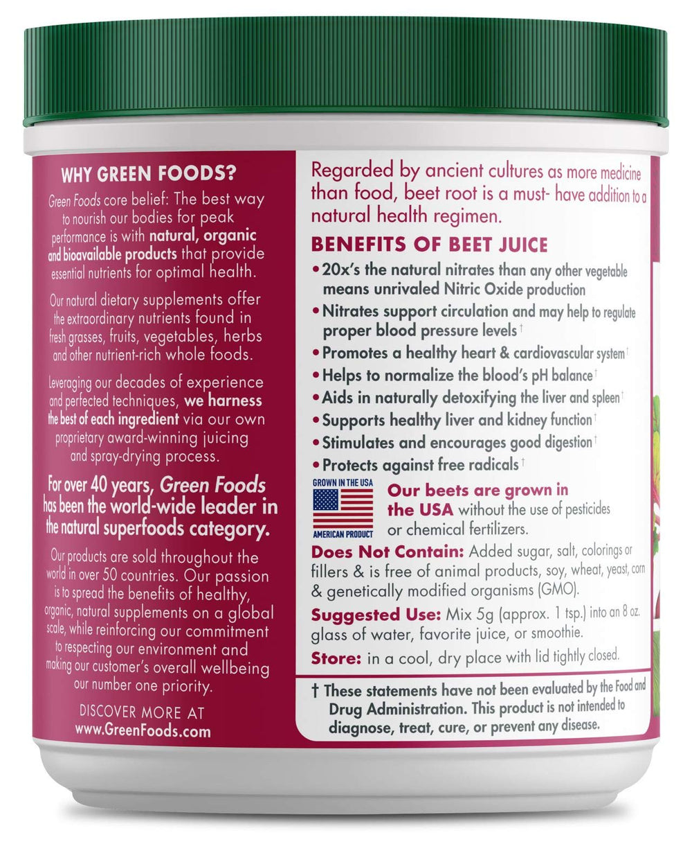 Green Foods Beet Essence OG2 5.3 oz bottle on white background