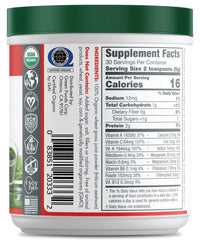 Close-up of dark green wheat grass powder showing chlorophyll