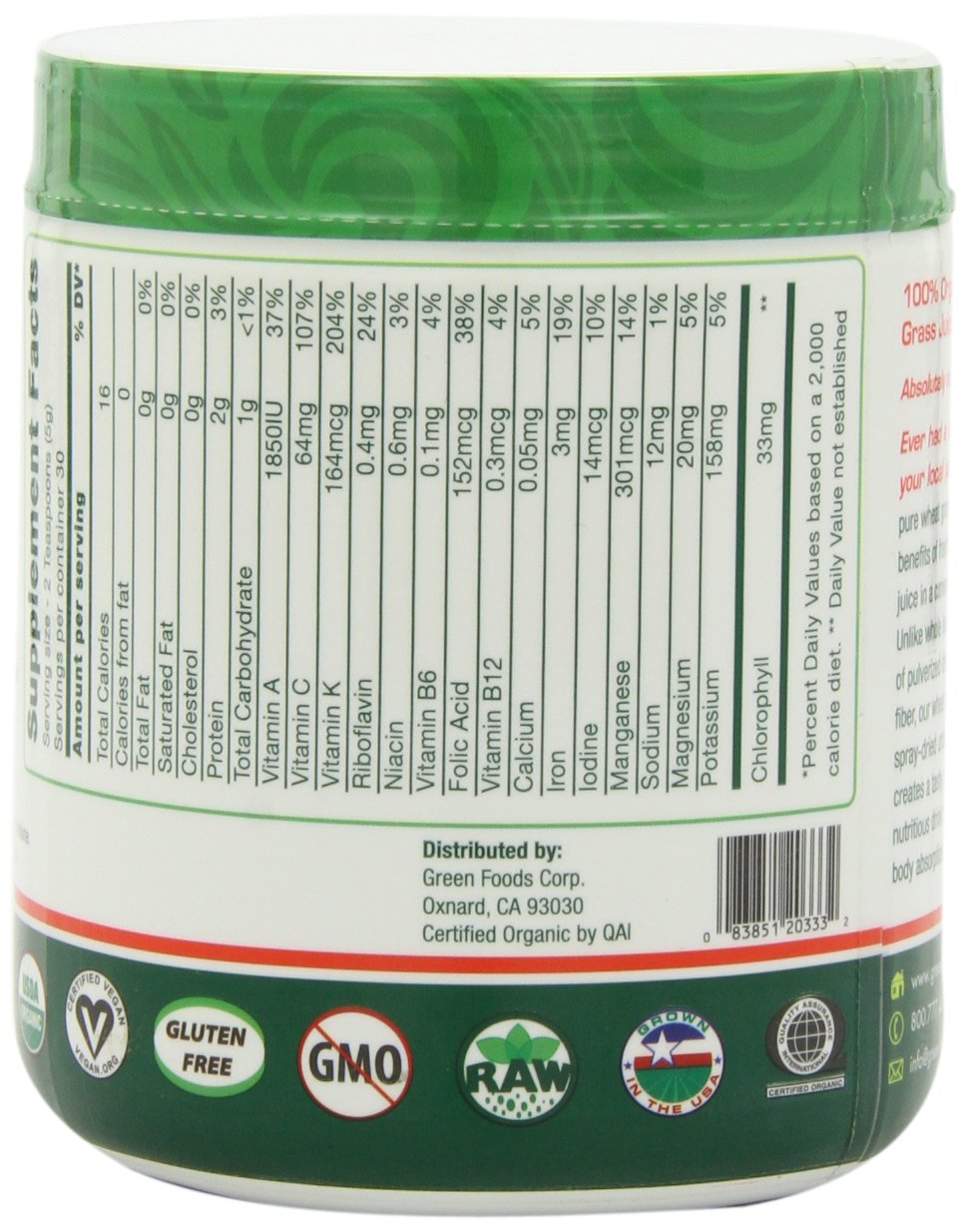 Chlorophyll-rich wheat grass powder texture
