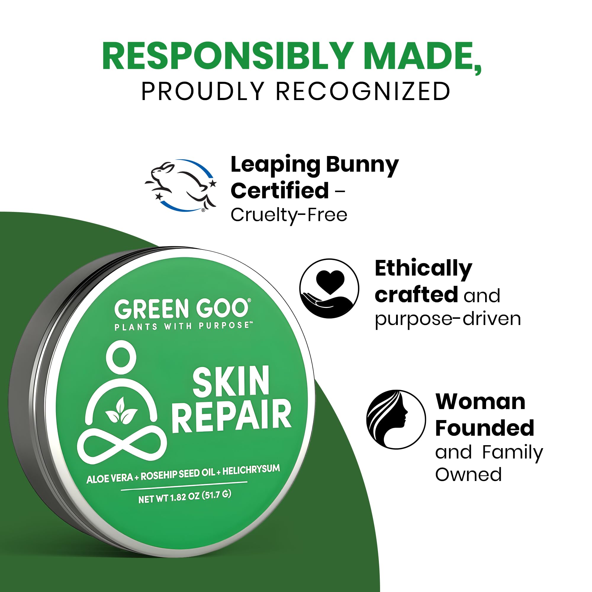 Green Goo organic formula is paraben-free for clean skincare.