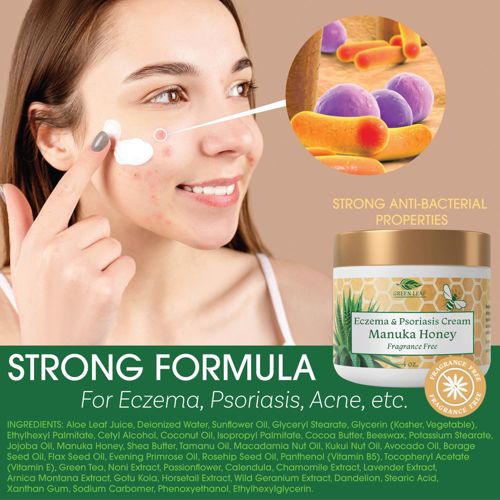 Green Leaf Naturals Manuka Honey Cream close up texture highlighting rich hydration