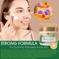 Green Leaf Naturals Manuka Honey Cream close up texture highlighting rich hydration
