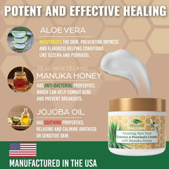 Green Leaf Naturals Manuka Honey Eczema Cream texture close-up demonstrates fast absorption