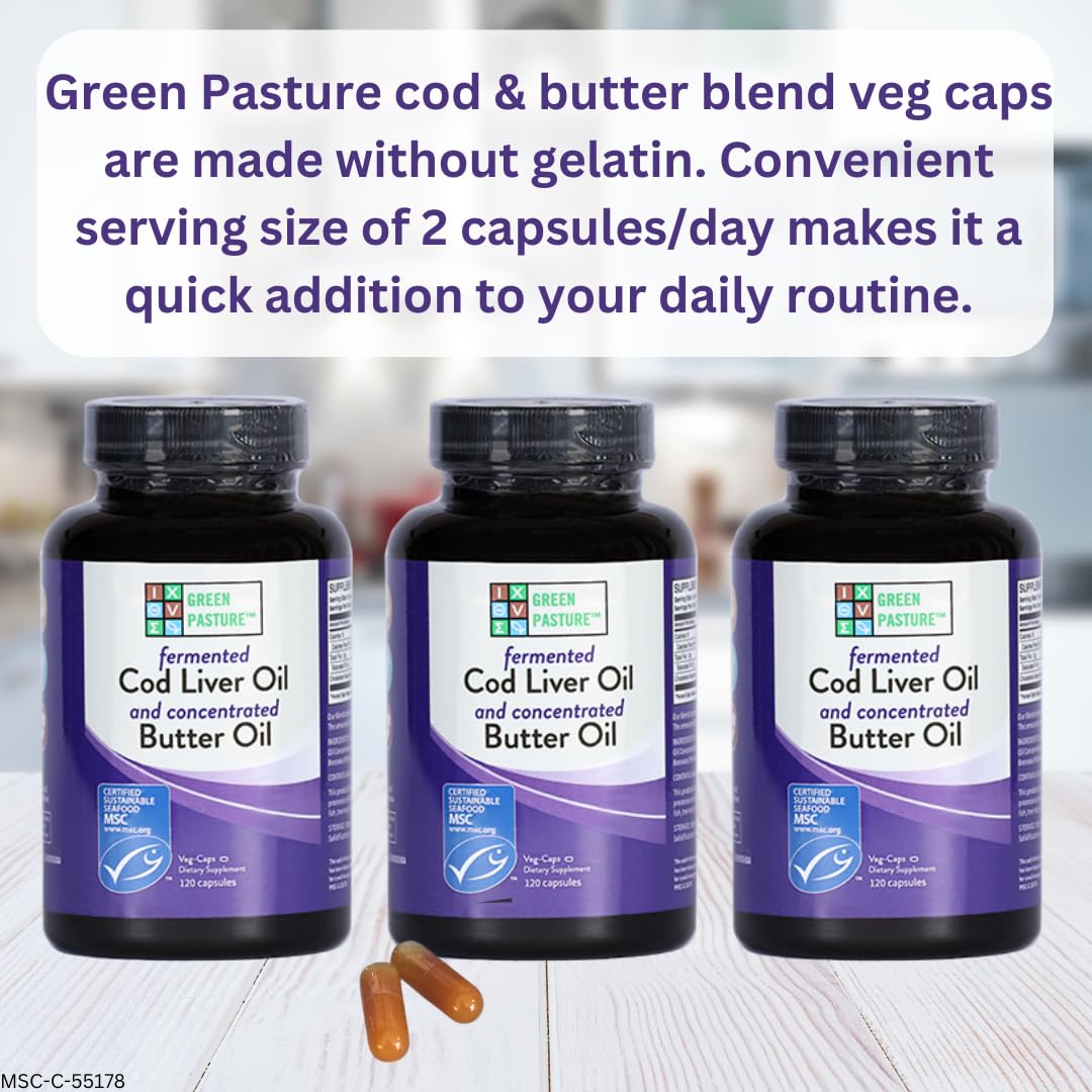 Capsule form bottle of Green Pasture blend
