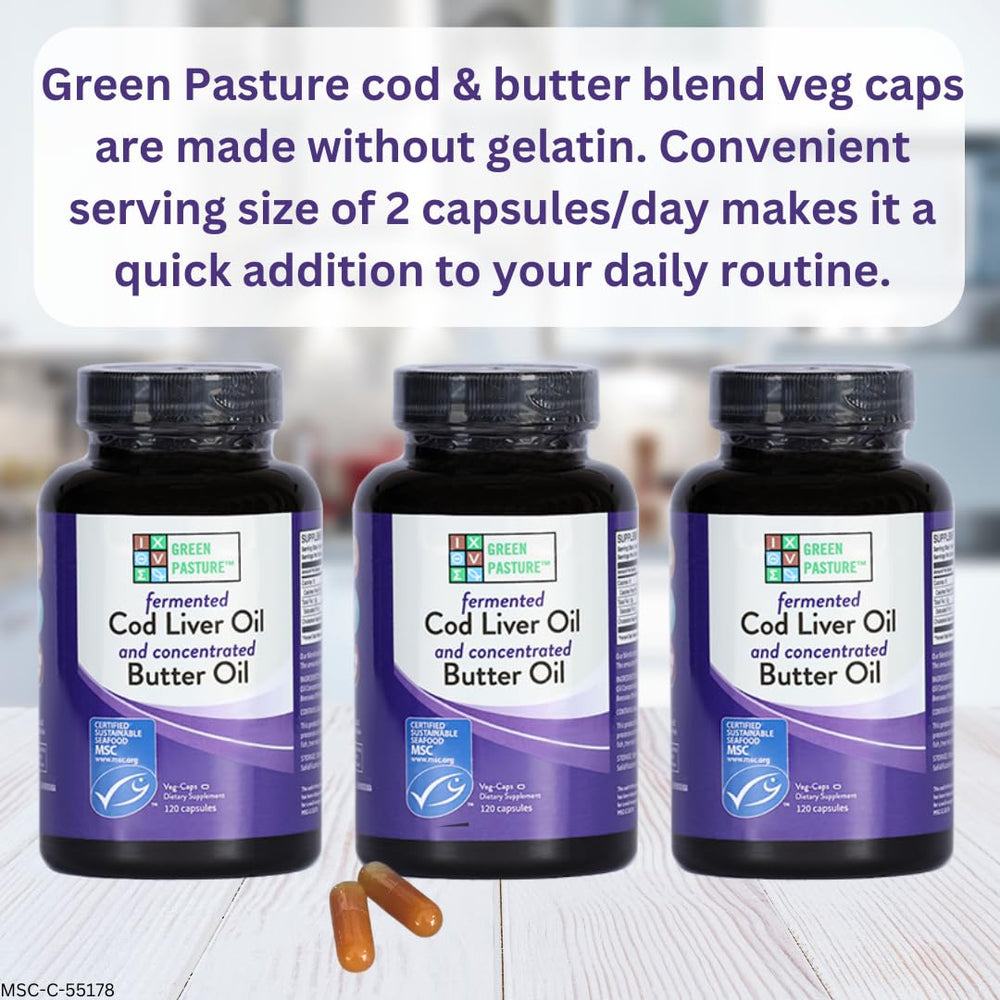 Capsule form bottle of Green Pasture blend