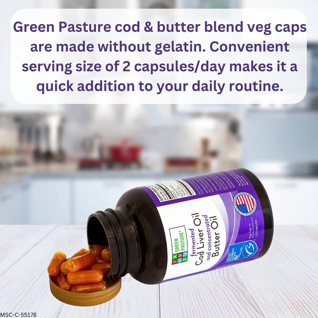 Green Pasture fermented cod liver oil butter blend gel scoop ready for use