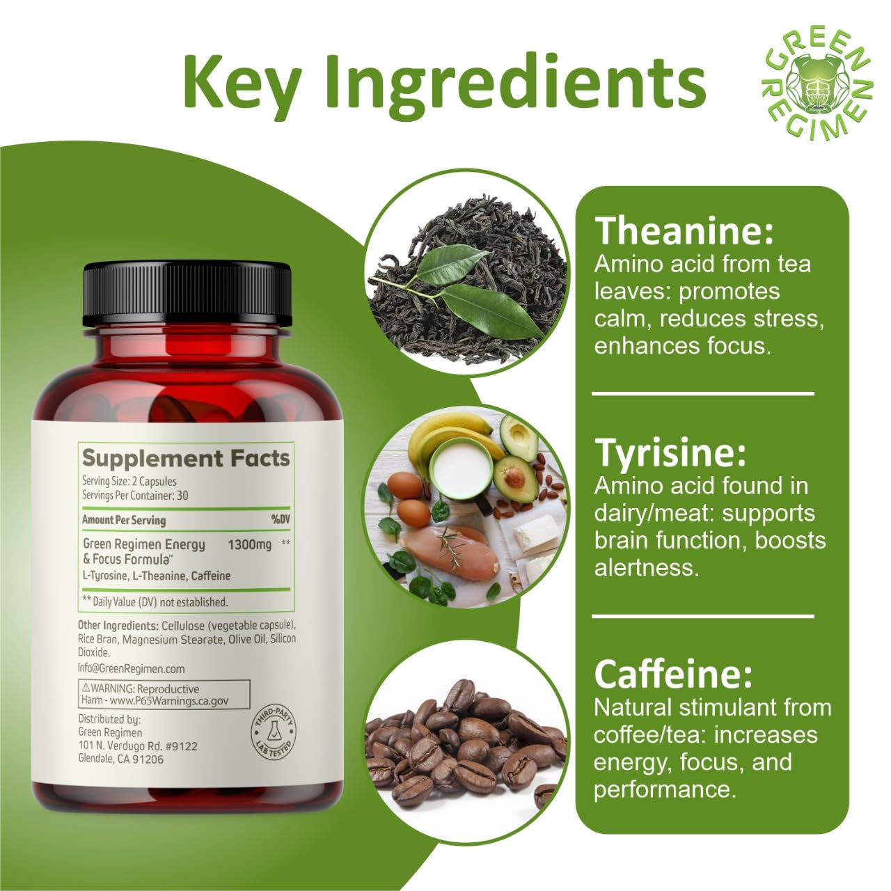 Ingredient highlights: caffeine, theanine, and tyrosine