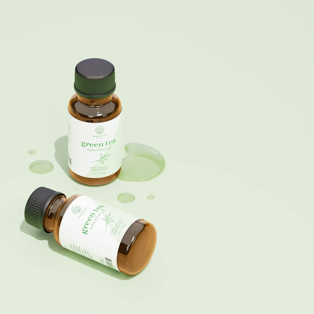 Green Tea Essential Oil with diffuser and aroma setup