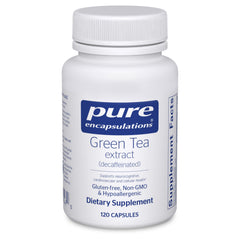 Pure Encapsulations Green Tea Extract bottle label - decaffeinated