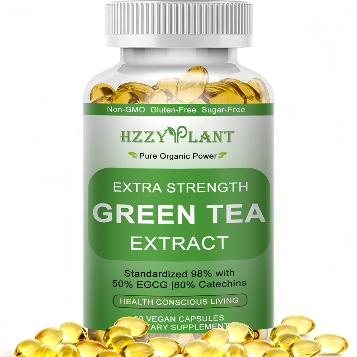 Bottle label for Green Tea Extract Softgels