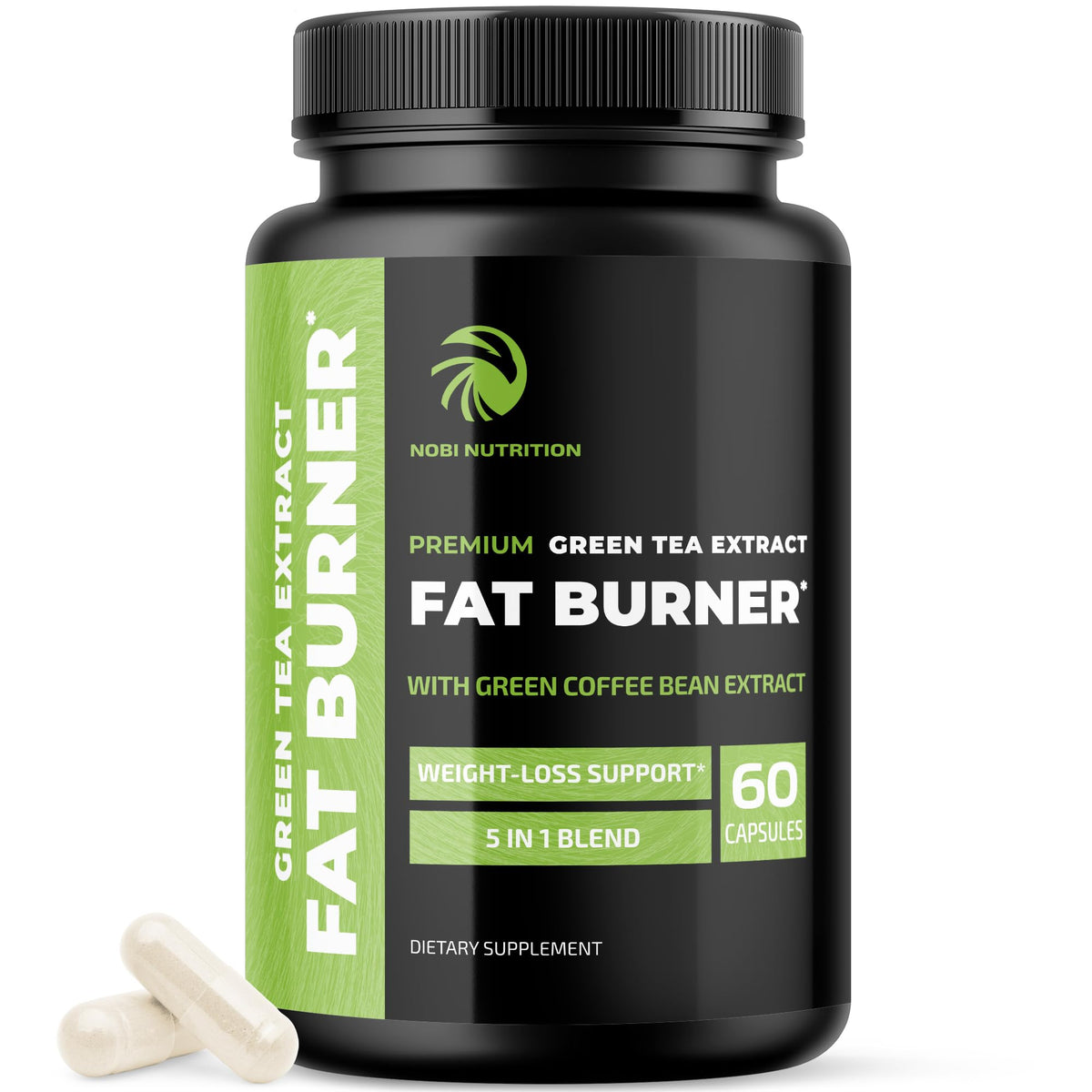 Bottle of Green Tea Weight Loss Pills for Men and Women