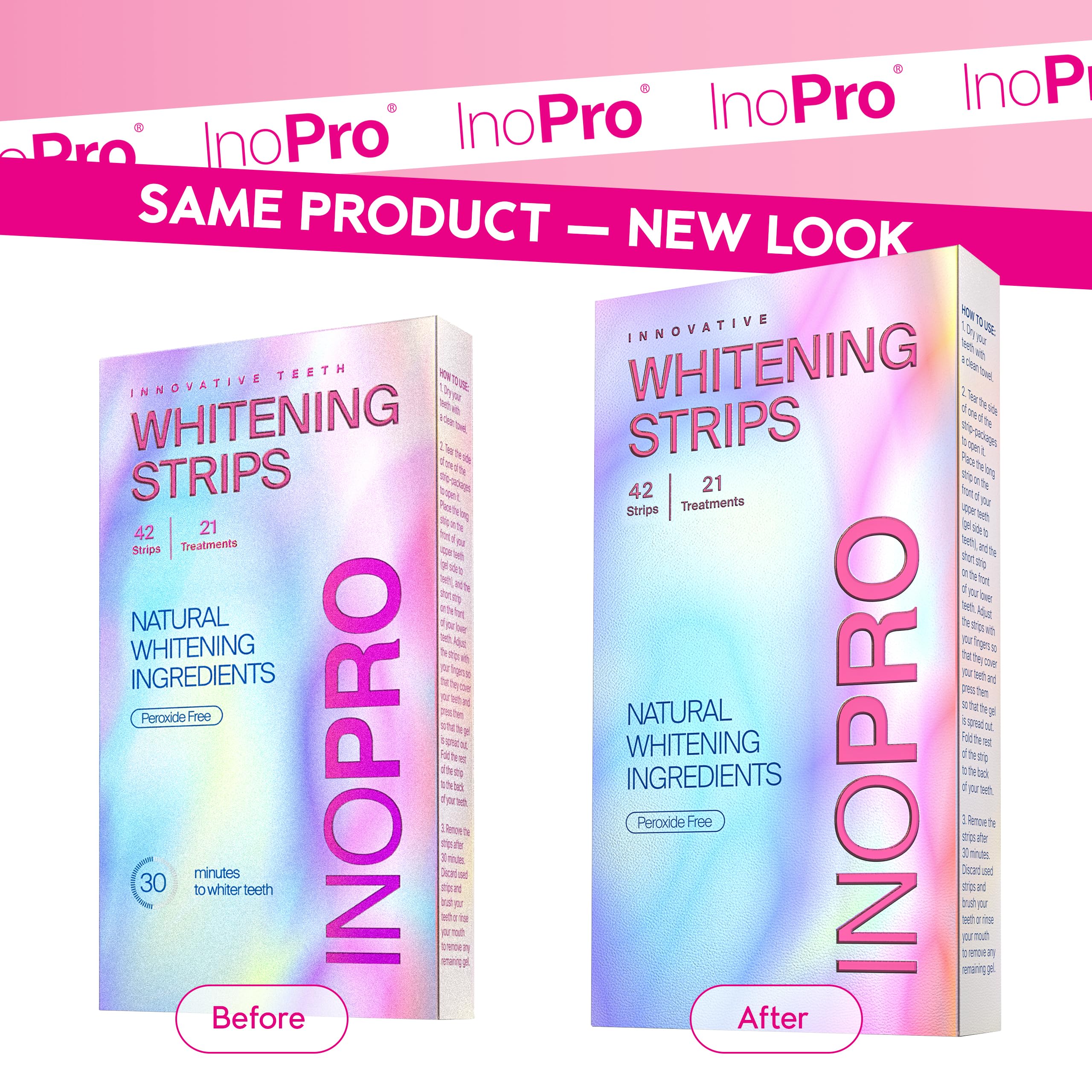Green whitening strips with natural stain remover