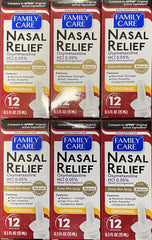 Greenbrier Assured nasal relief spray 6-pack packaging for on-the-go congestion relief.