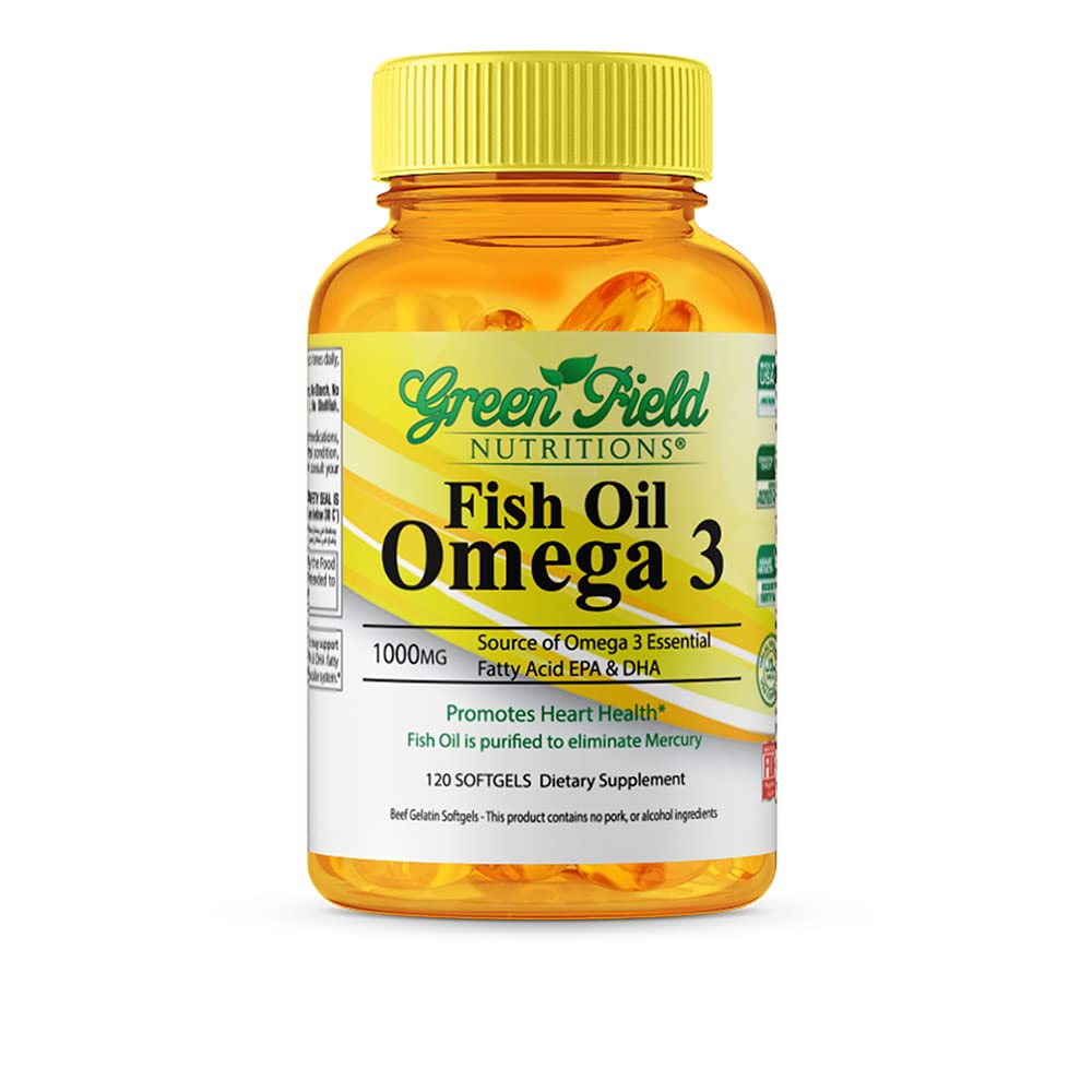 Bottle of Greenfield Nutritions Halal Fish Oil 1000mg