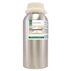 GreenHealth Peppermint Essential Oil 16 oz aluminum bottle – side view