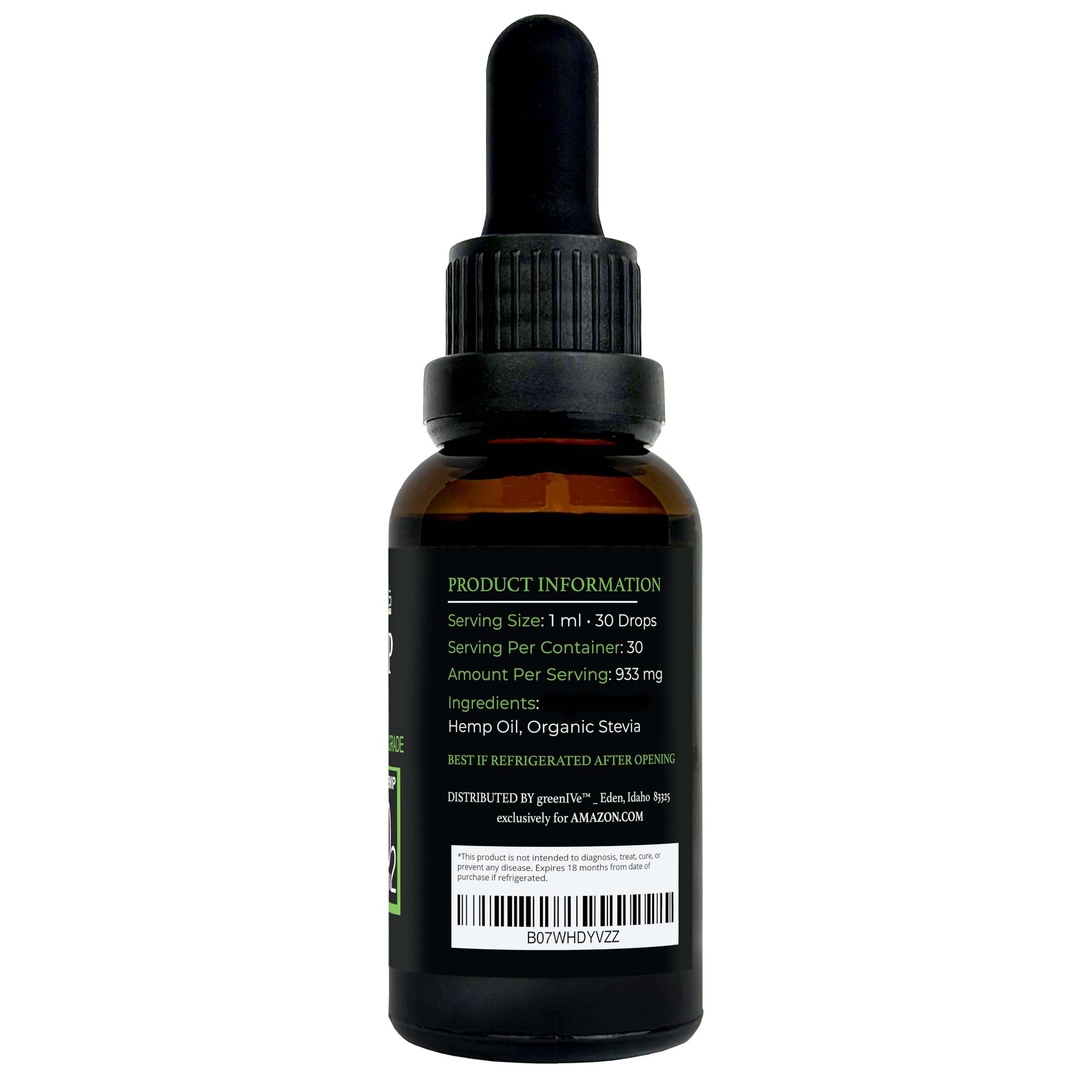 Dropper dispensing hemp oil under the tongue