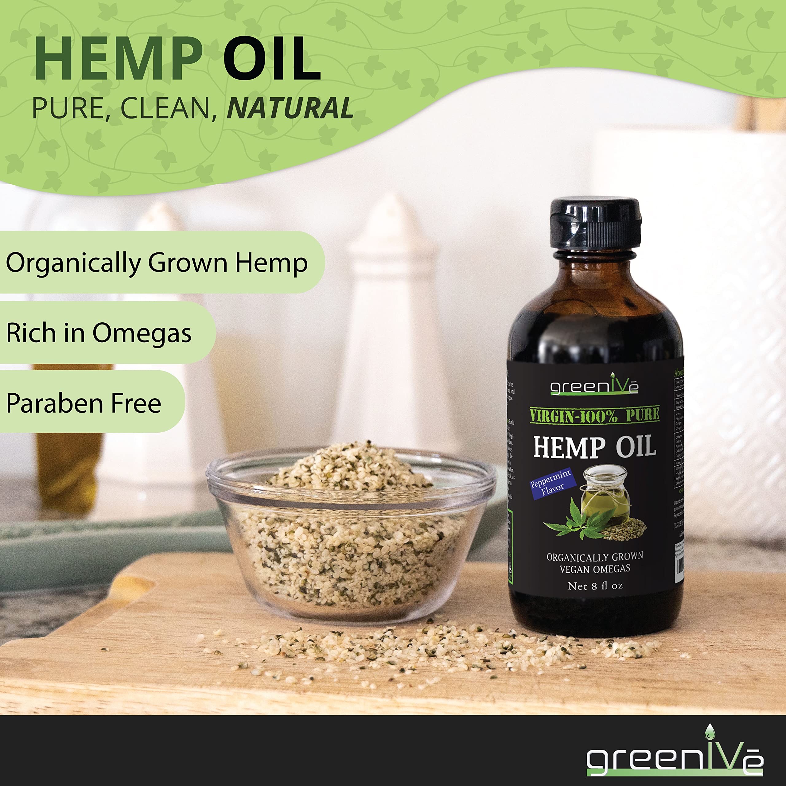 GreenIVe two-pack hemp oil box and bottle
