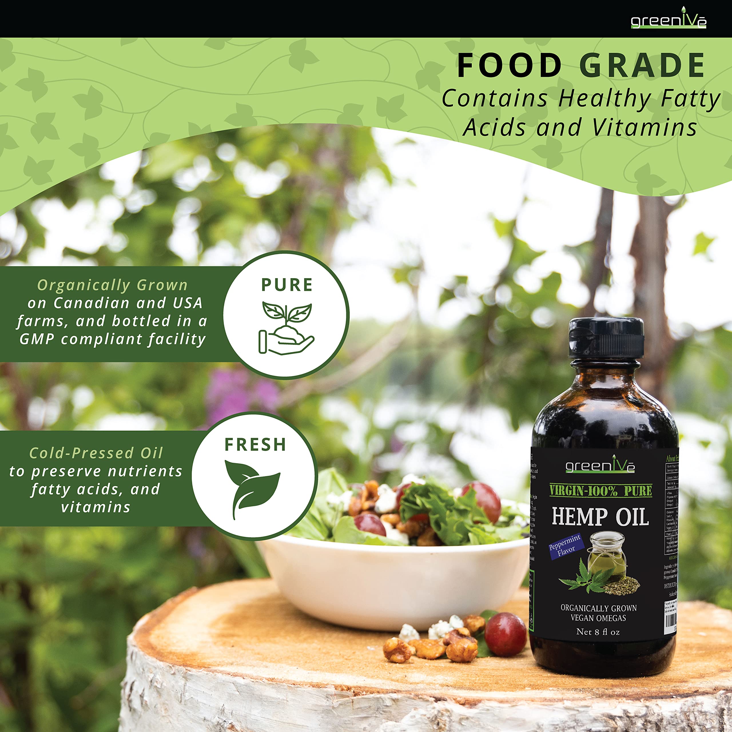 Omega and vitamin E information on the label
