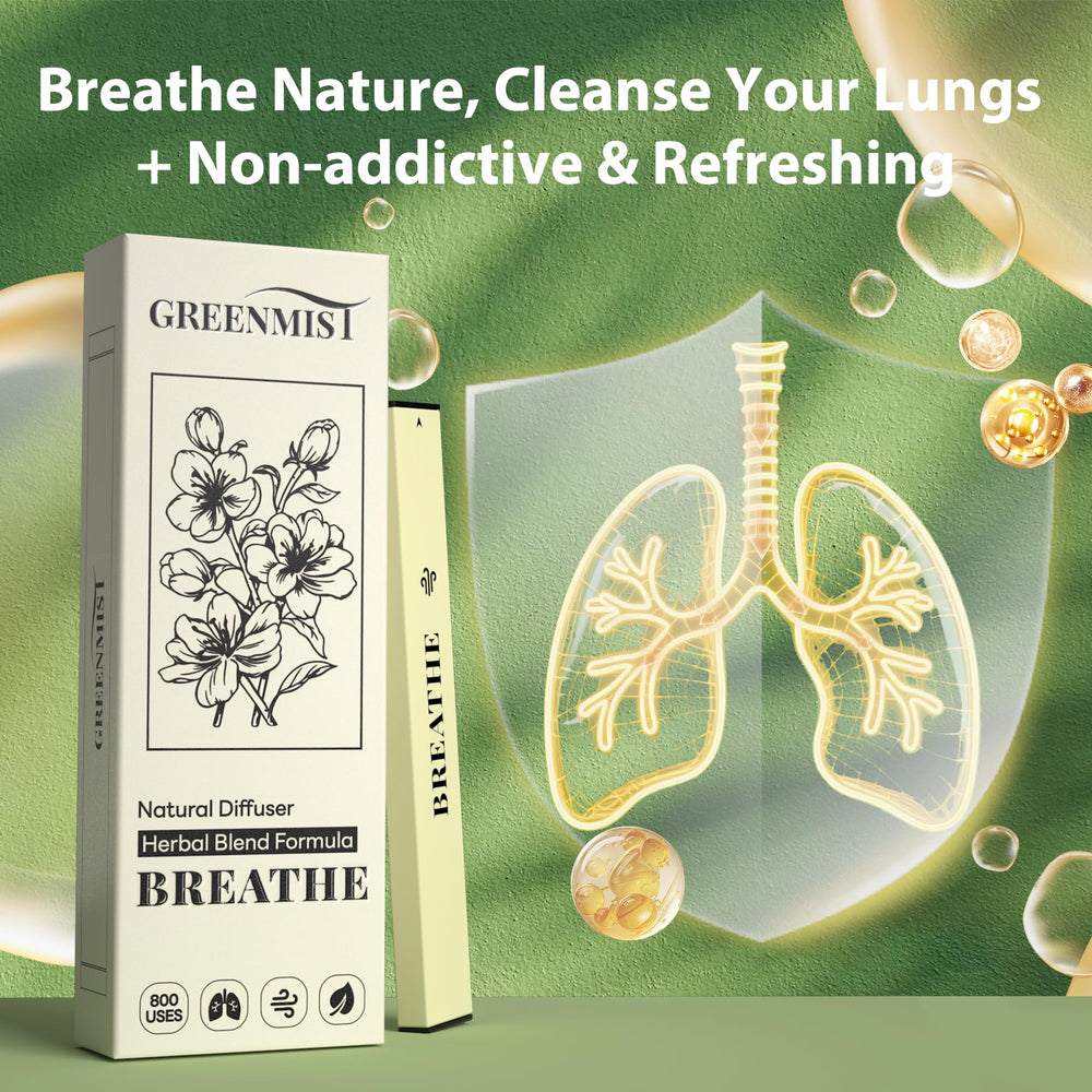 Lifestyle shot of a person using GREENMIST for respiratory comfort