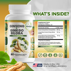 GreeNatr Ginko Biloba Panax Ginseng packaging box emphasizes sustainability.